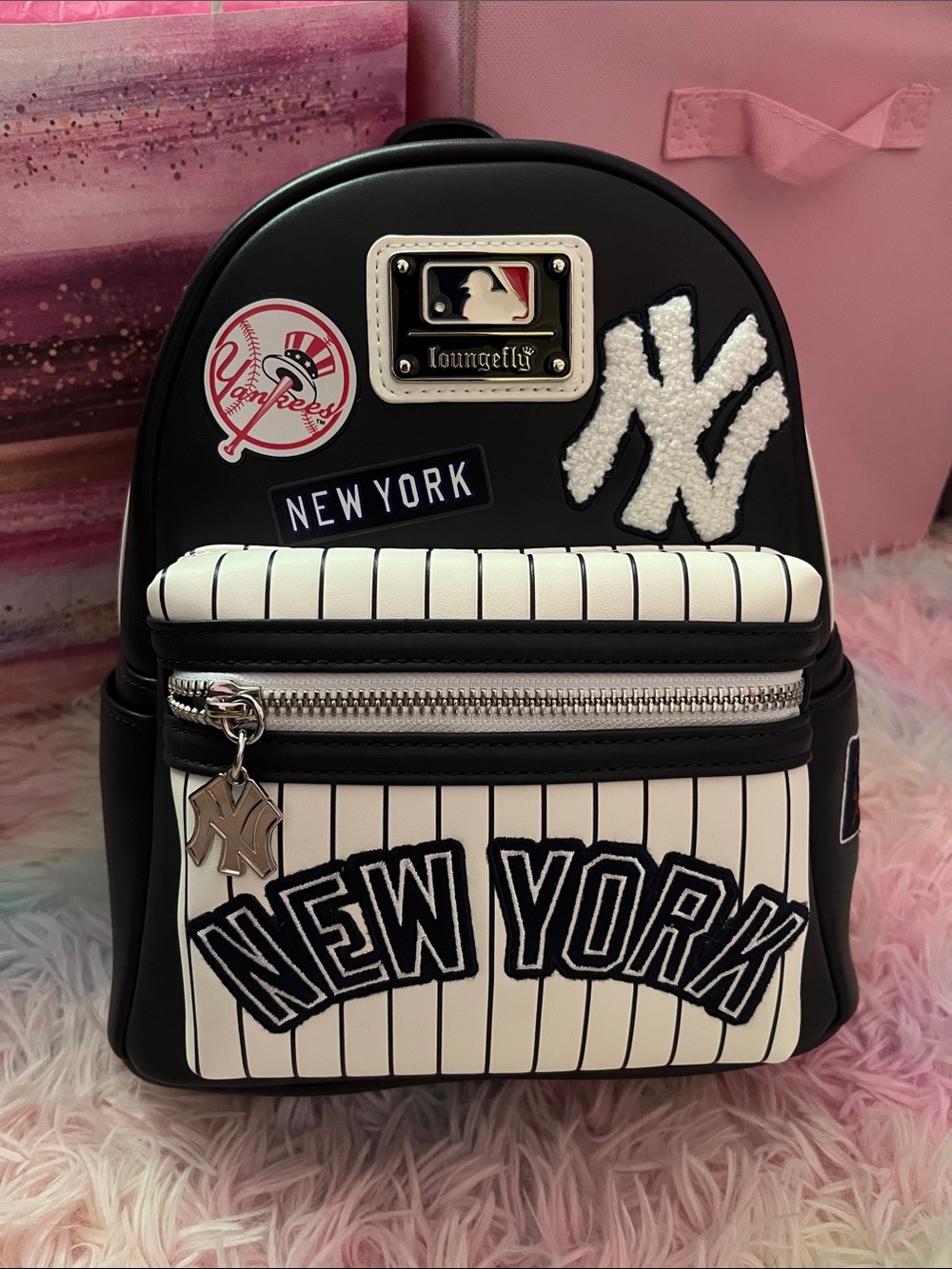 Loungefly Dark Navy & White New York Yankees Mini Backpack